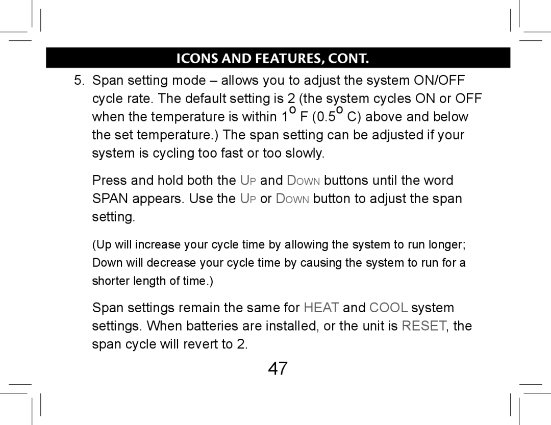 Hunter Fan 44377W operation manual Icons and FEATURES 