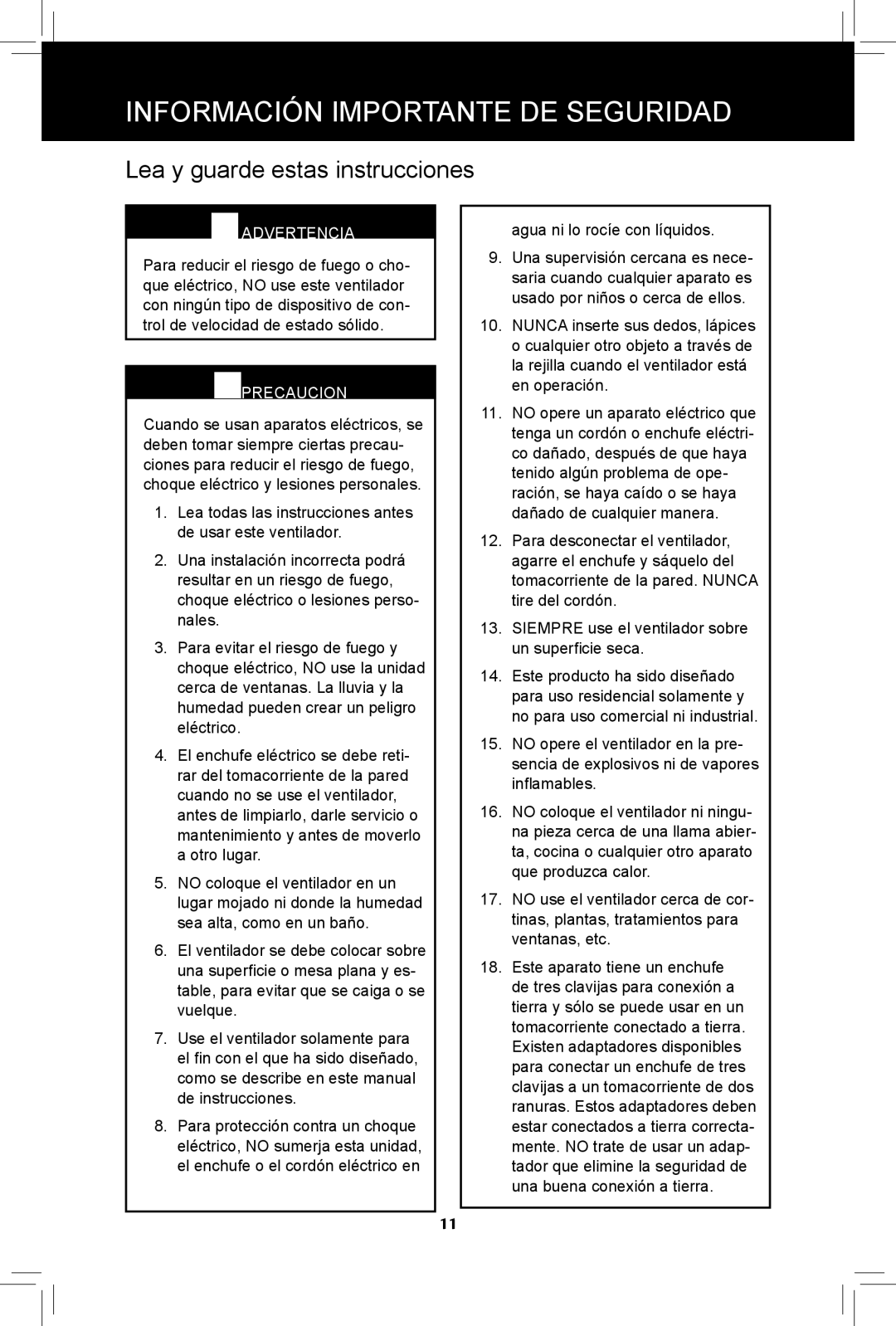 Hunter Fan 20091104, 44828-01, 90408 manual Información Importante DE Seguridad, Lea y guarde estas instrucciones 