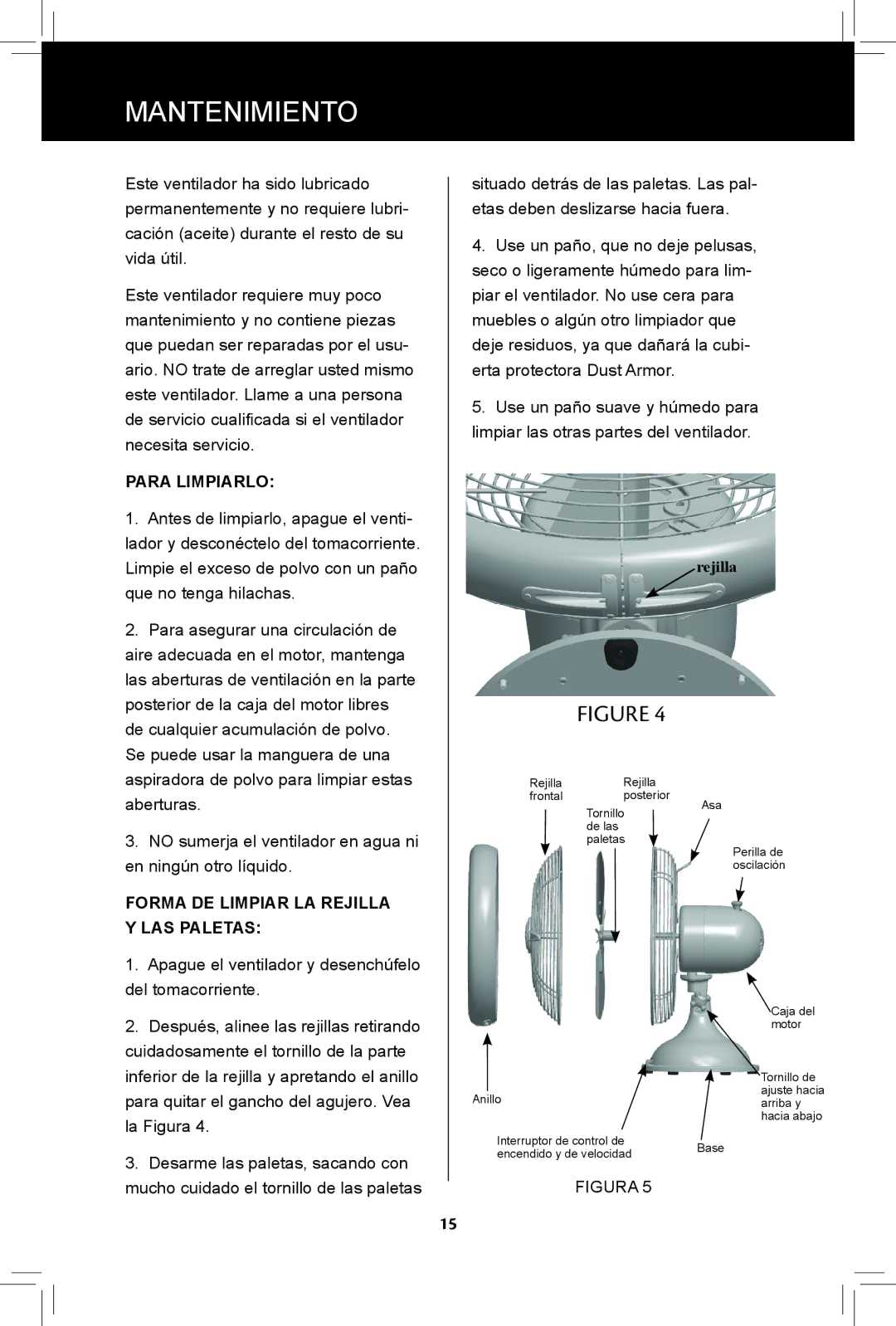 Hunter Fan 44828-01, 90408, 20091104 manual Mantenimiento 