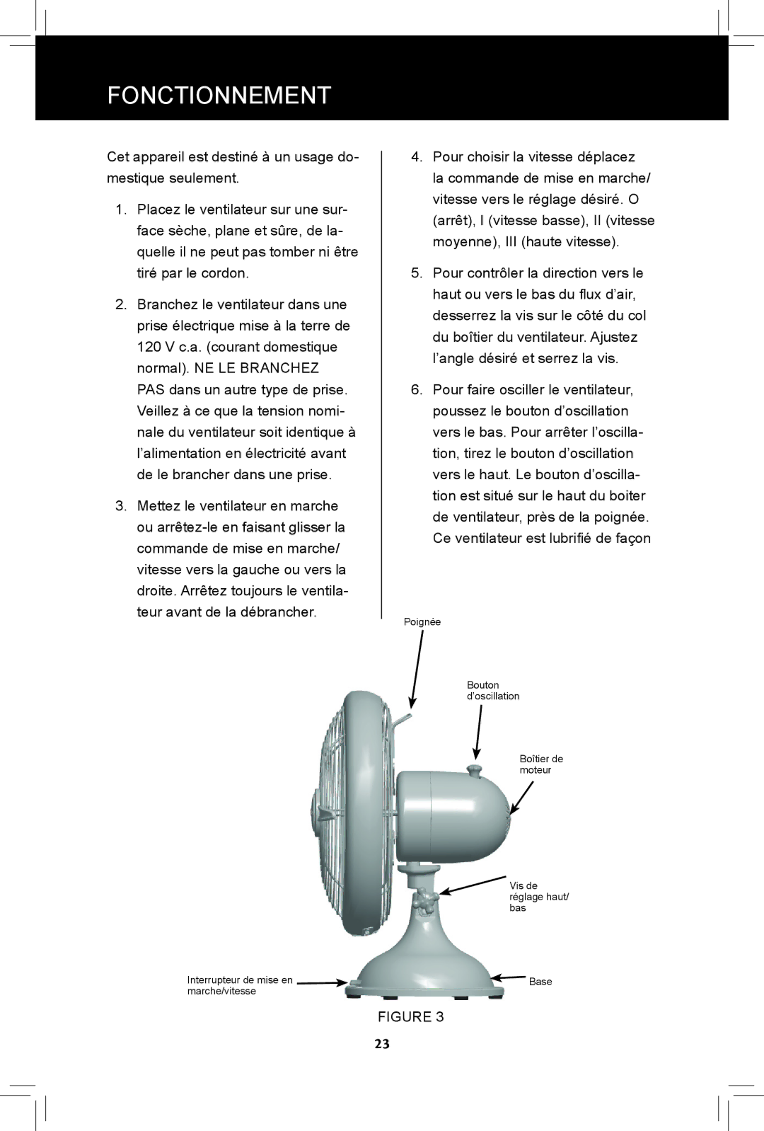 Hunter Fan 20091104, 44828-01, 90408 manual Fonctionnement 