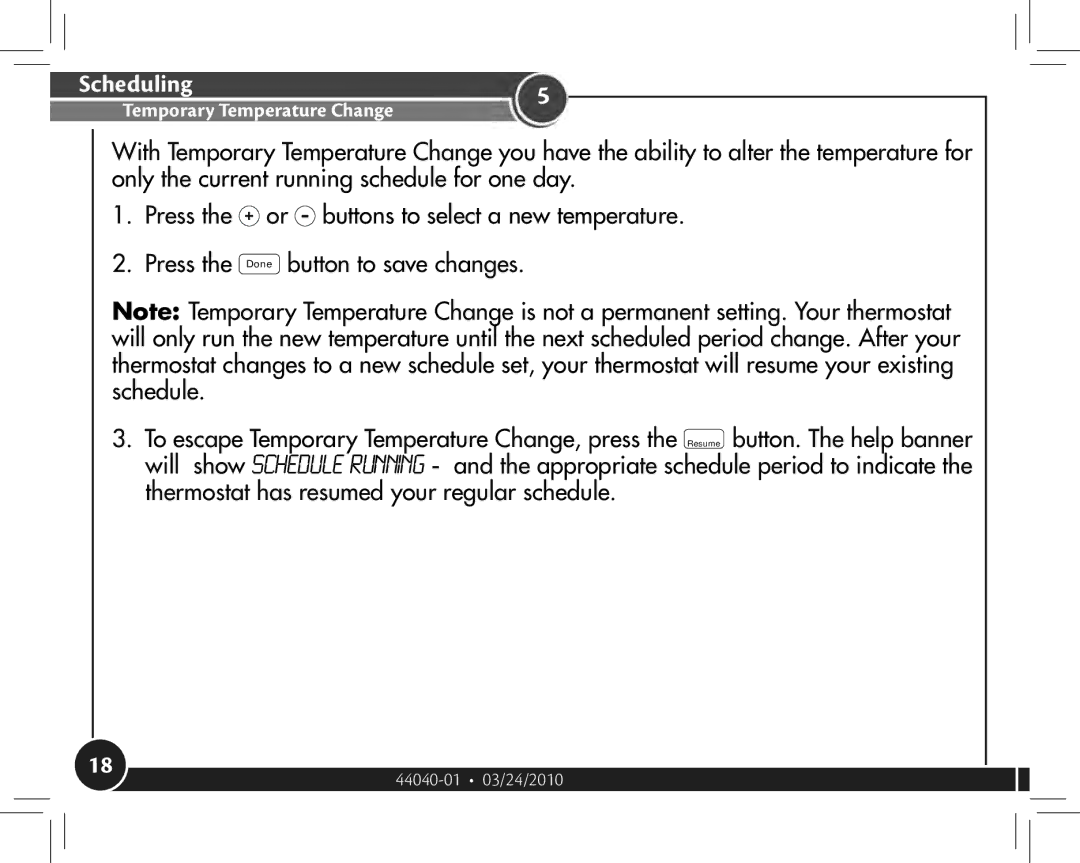 Hunter Fan 44905 owner manual Temporary Temperature Change 