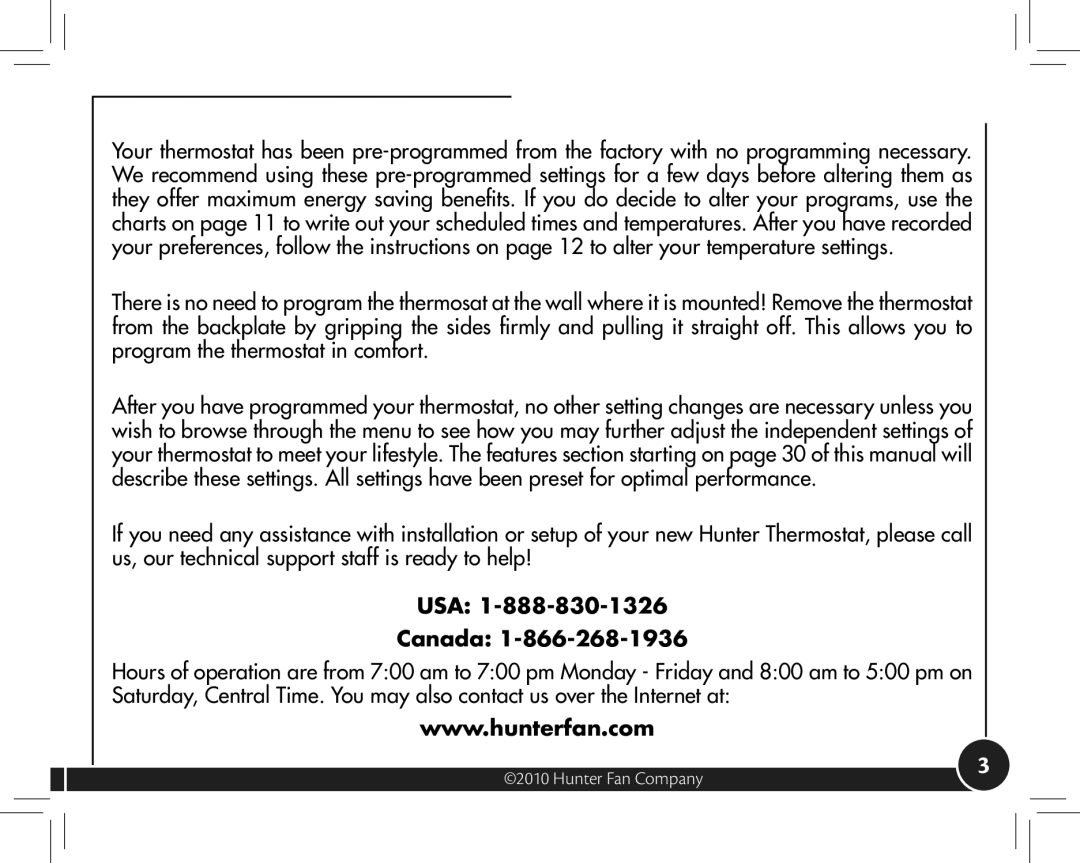 Hunter Fan 44905 owner manual At a Glance 