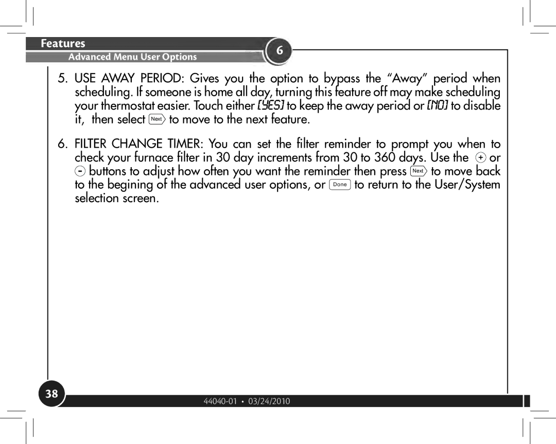 Hunter Fan 44905 owner manual Features 