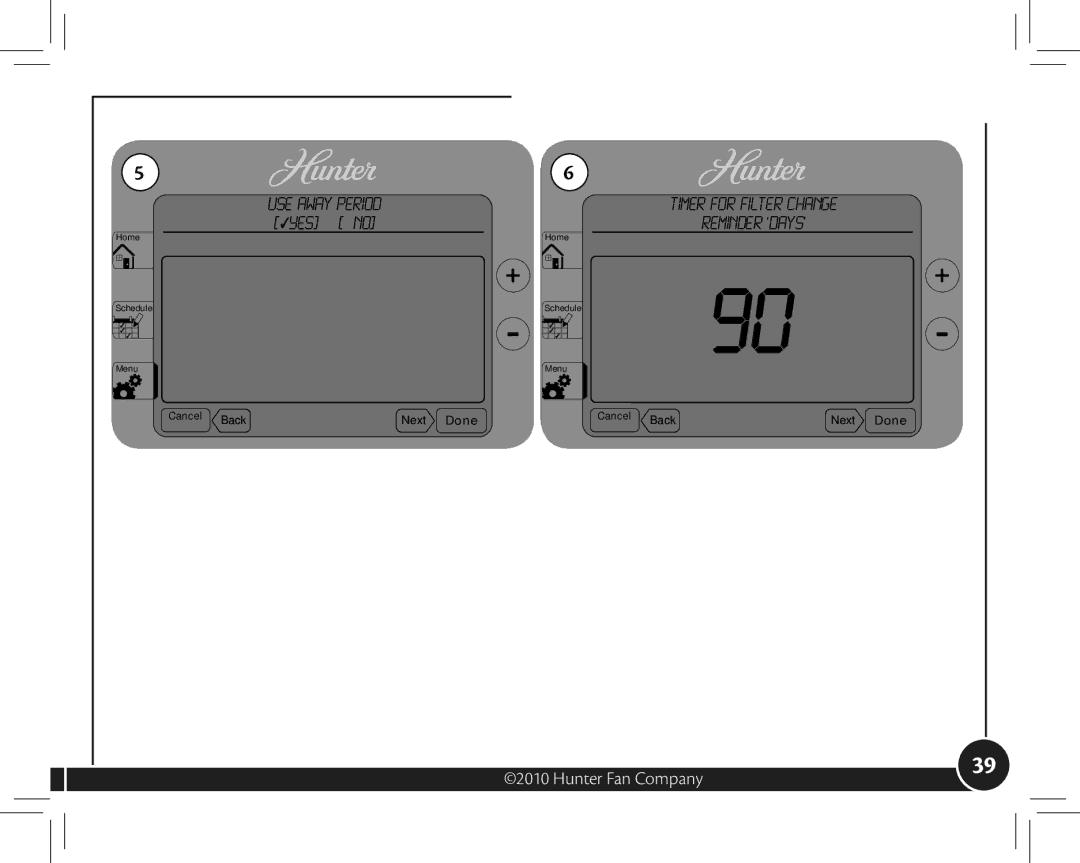 Hunter Fan 44905 owner manual Advanced Menu User Options 