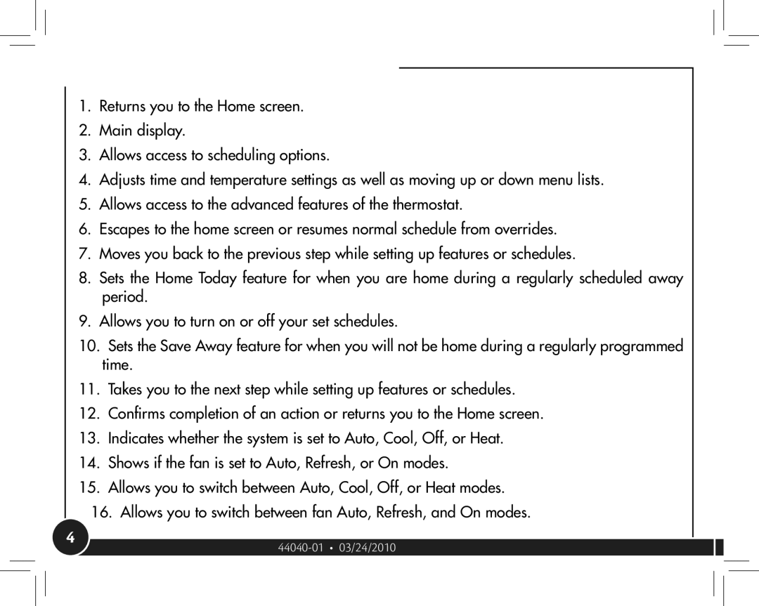 Hunter Fan 44905 owner manual Shows if the fan is set to Auto, Refresh, or On modes 