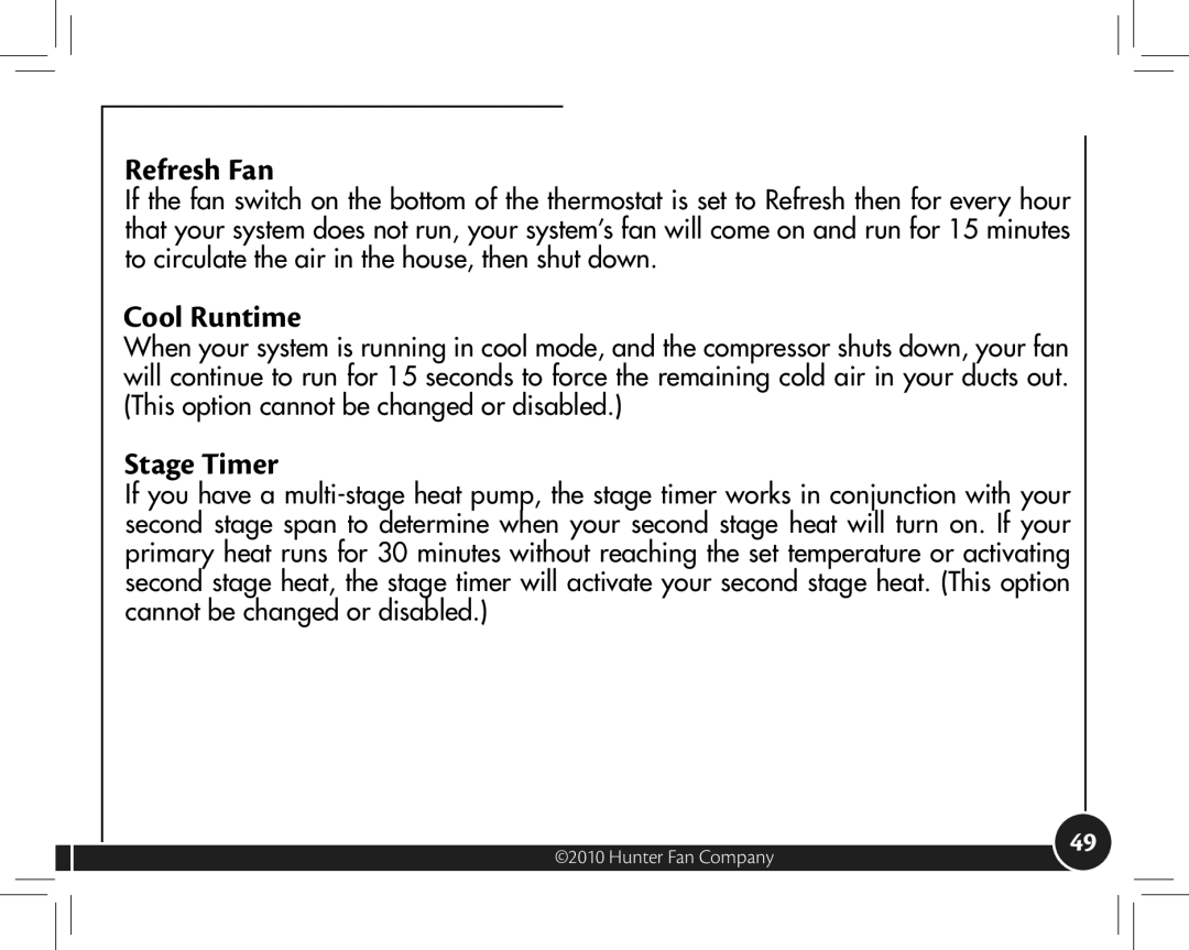 Hunter Fan 44905 owner manual Refresh Fan 