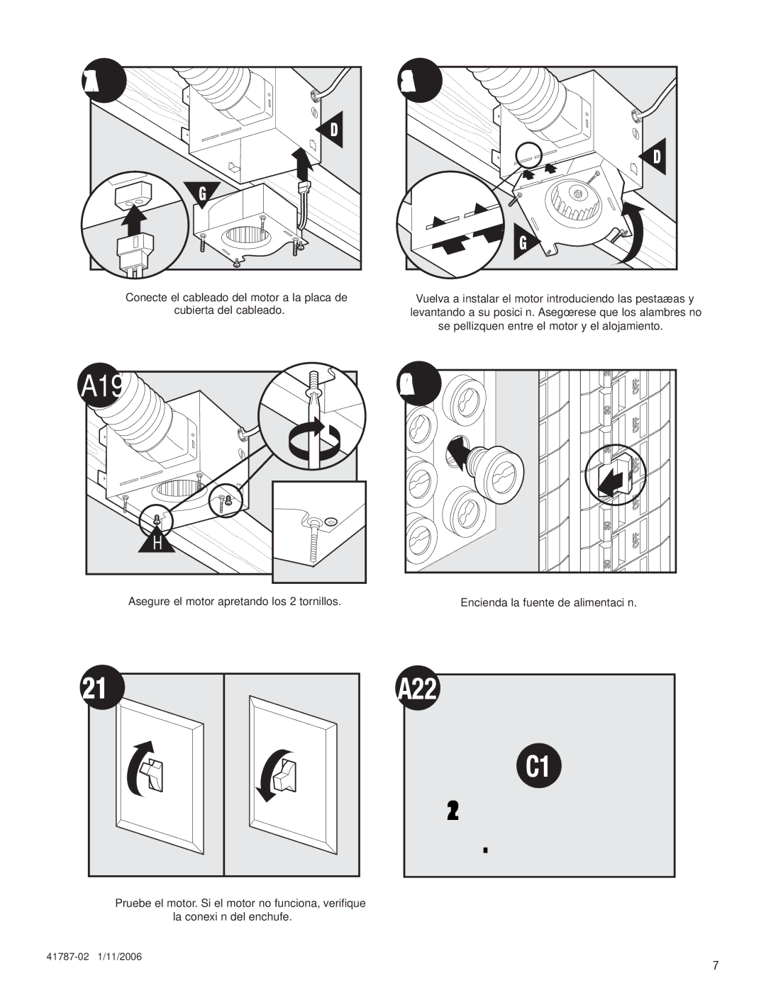 Hunter Fan 81004 manual A21, Vaya al paso 