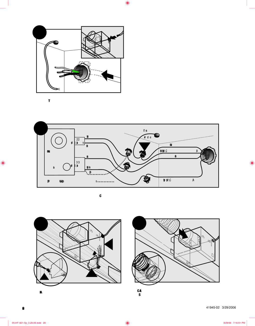 Hunter Fan 82003 manual Tienda los cables a través del manguito de Alivio de tension 