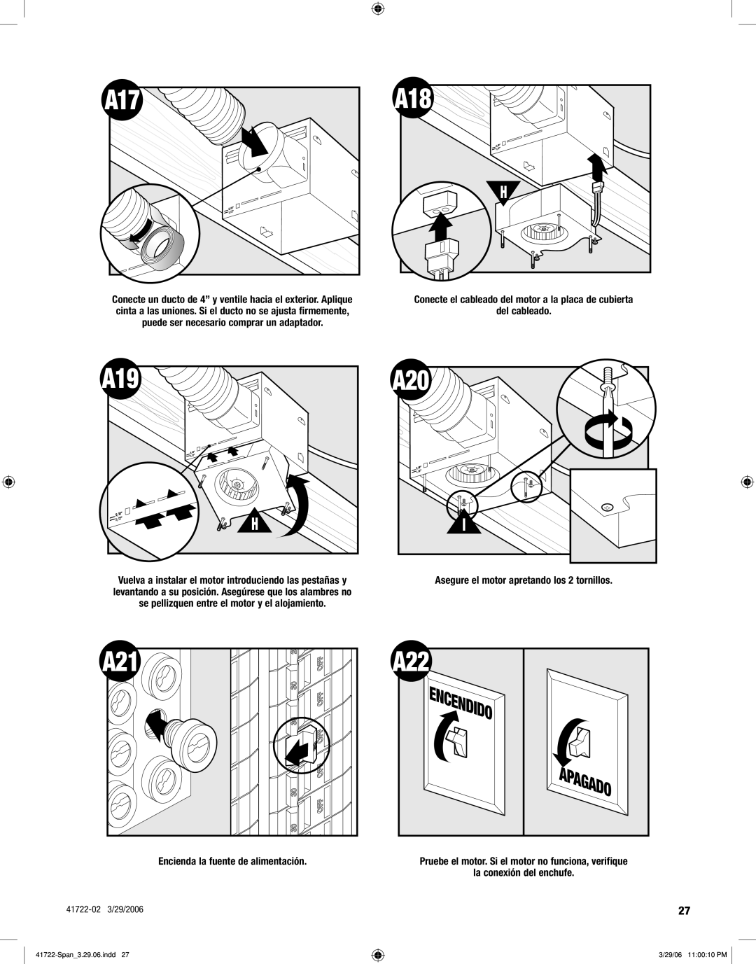 Hunter Fan 90064, 90063 manual Encendido Apagado 