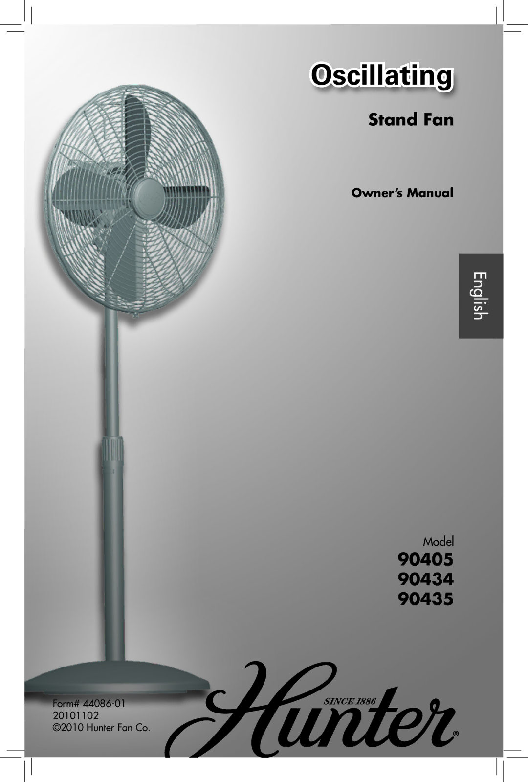 Hunter Fan 90434, 90435 owner manual Oscillating 