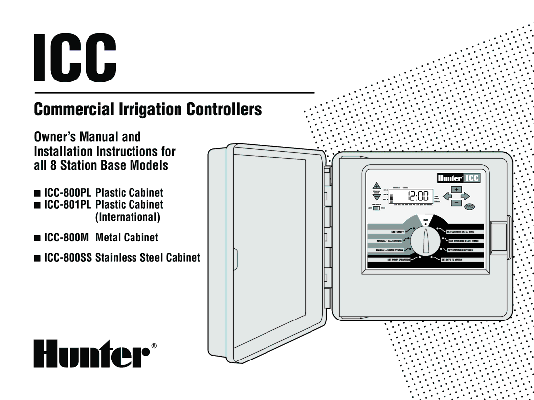 Hunter Fan ICC-800PL owner manual Icc, ICC-801PL Plastic Cabinet International 