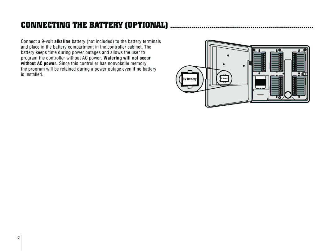 Hunter Fan ICC-800PL, ICC-801PL owner manual Connecting the Battery Optional 