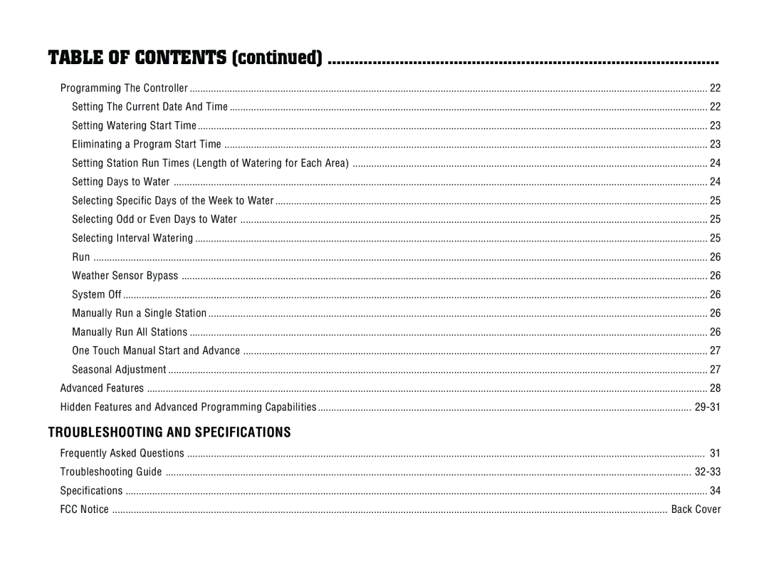 Hunter Fan ICC-800PL, ICC-801PL owner manual Table of Contents 