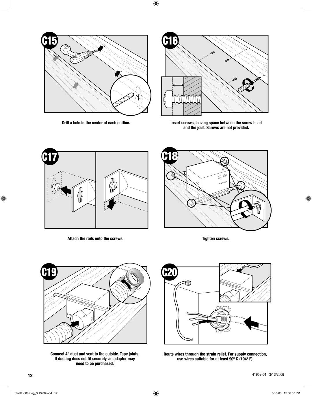 Hunter,R.F 83005 manual C15C16, C17 