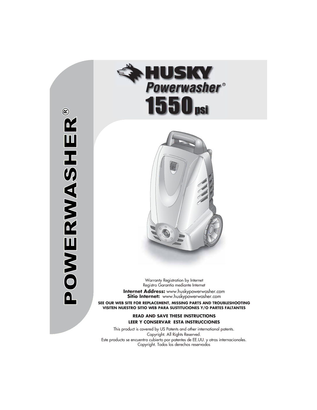 Husky 1550 PSL warranty 