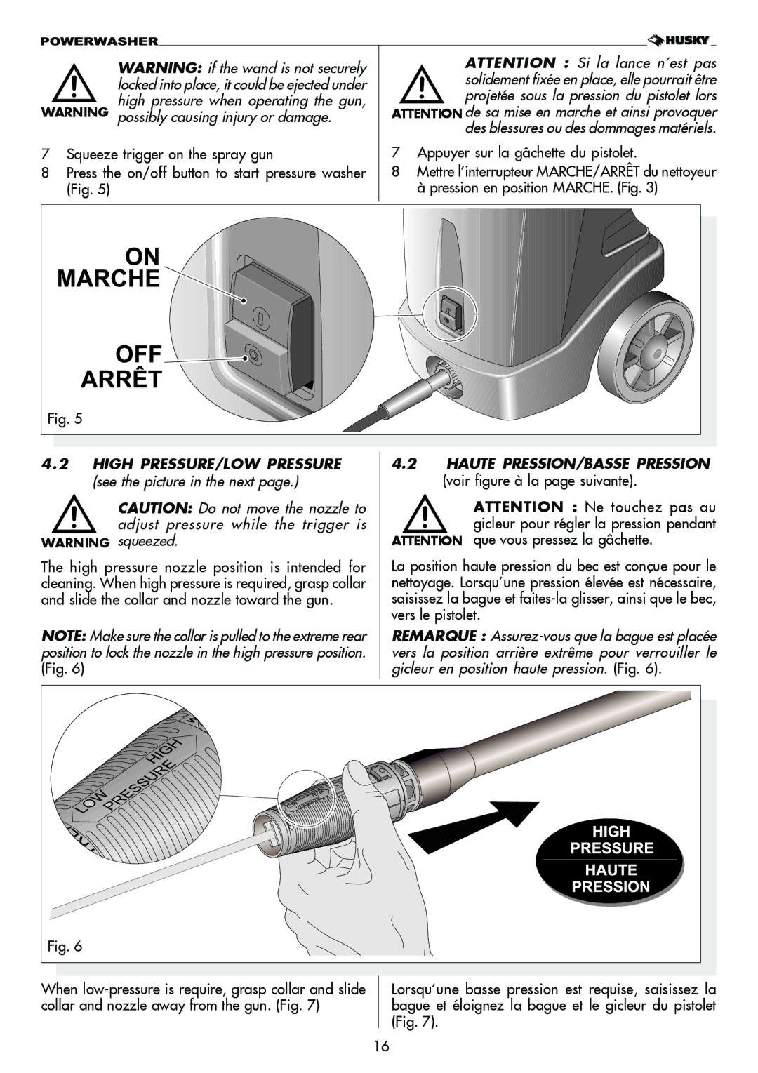 Husky 1750 PSL warranty High PRESSURE/LOW Pressure see the picture in the next 