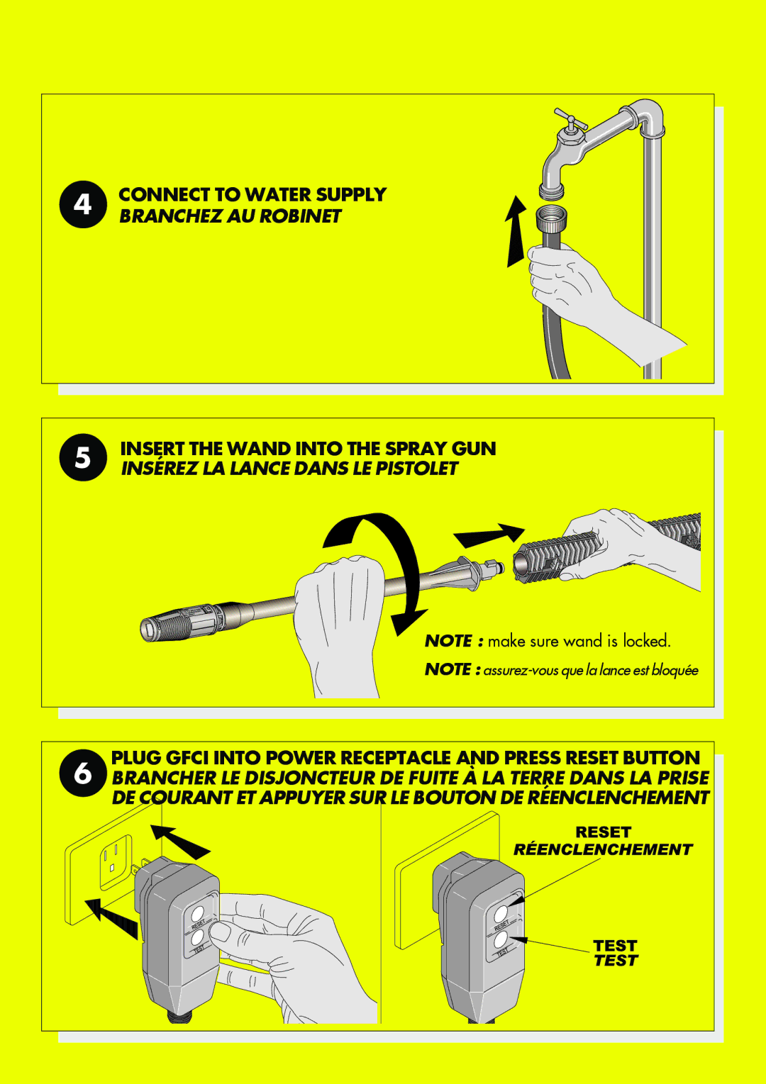 Husky 1750 PSL warranty Connect to Water Supply, Insert the Wand Into the Spray GUN 