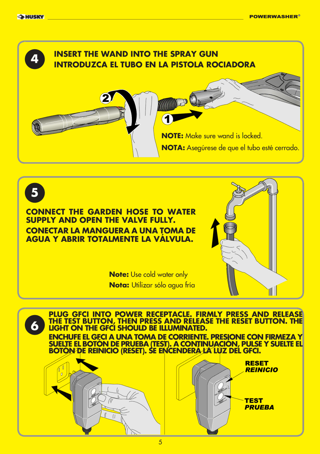 Husky 1800PSI warranty Nota Asegúrese de que el tubo esté cerrado 