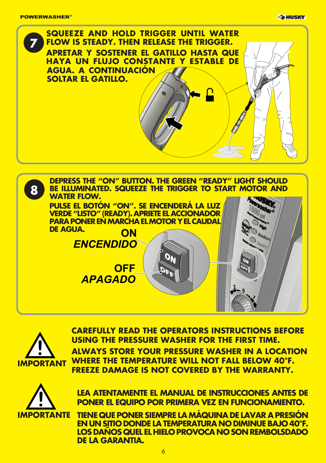 Husky 1800PSI warranty 