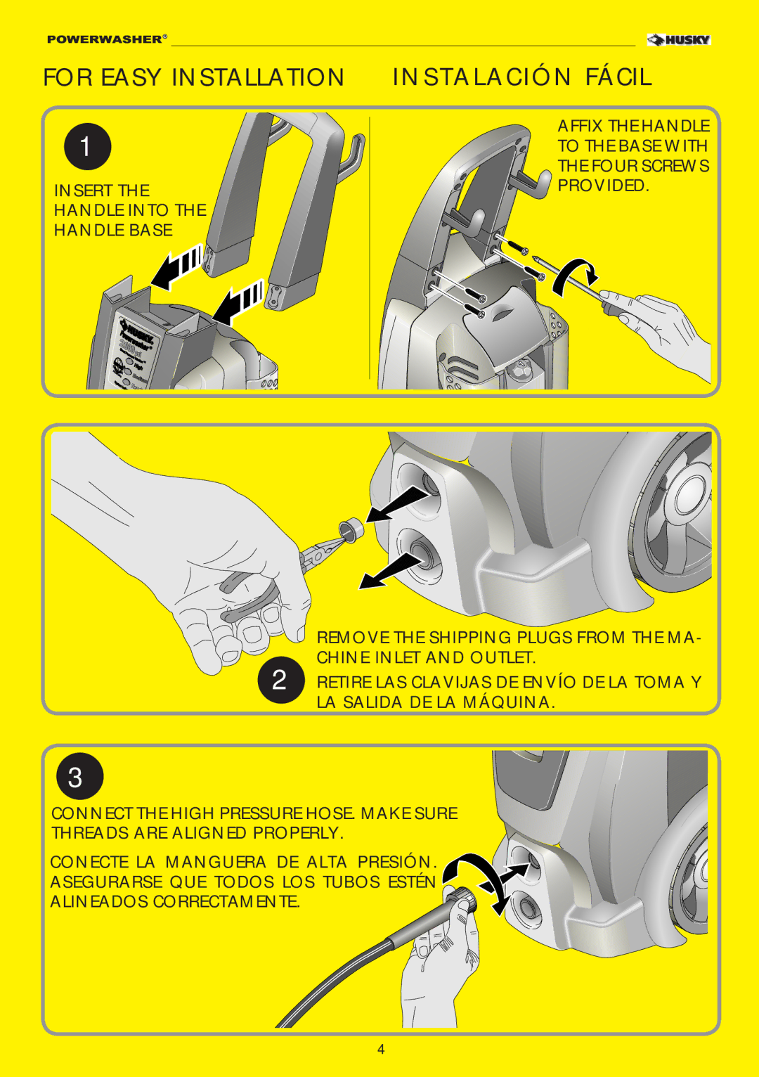 Husky 2000PSI warranty For Easy Installation 