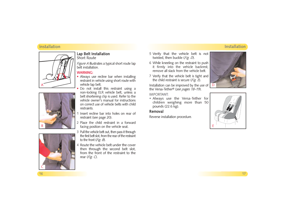 Husky Baby Carrier manual Lap Belt Installation 