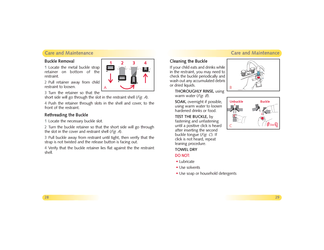 Husky Baby Carrier manual Buckle Removal, Cleaning the Buckle, Rethreading the Buckle 