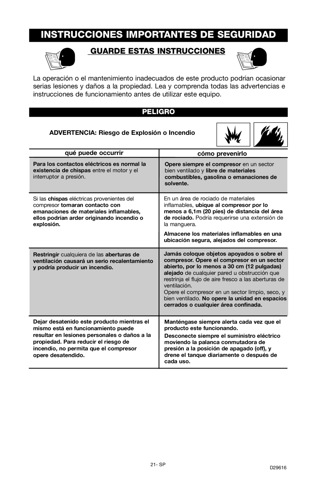 Husky D29616 manual Instrucciones Importantes DE Seguridad, Cómo prevenirlo 