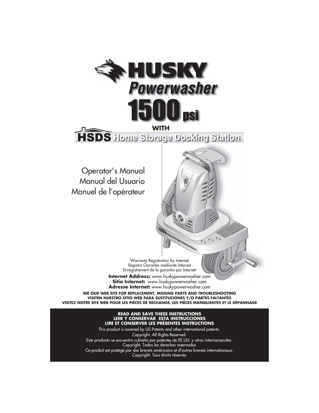 Husky HD1500 warranty Operator’s Manual Manual del Usuario Manuel de l’opérateur 