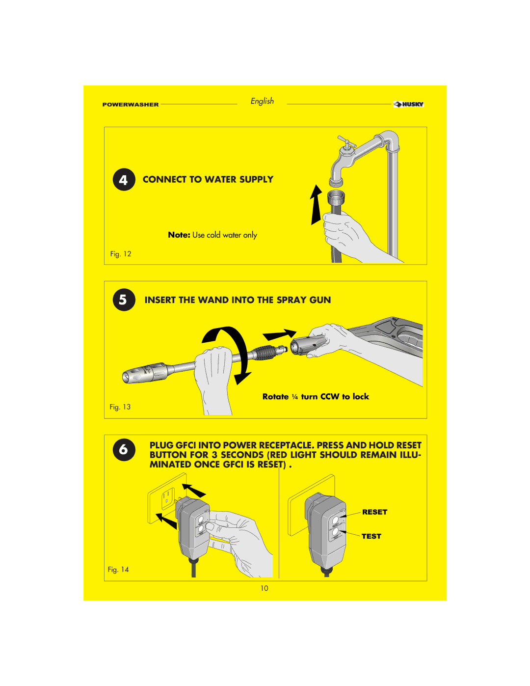 Husky HD1500 warranty Connect to Water Supply Insert the Wand Into the Spray GUN, 1010 