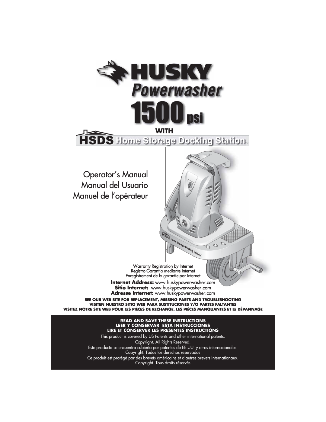 Husky HD1500 warranty Operator’s Manual Manual del Usuario, Manuel de l’opérateur, With, Read And Save These Instructions 
