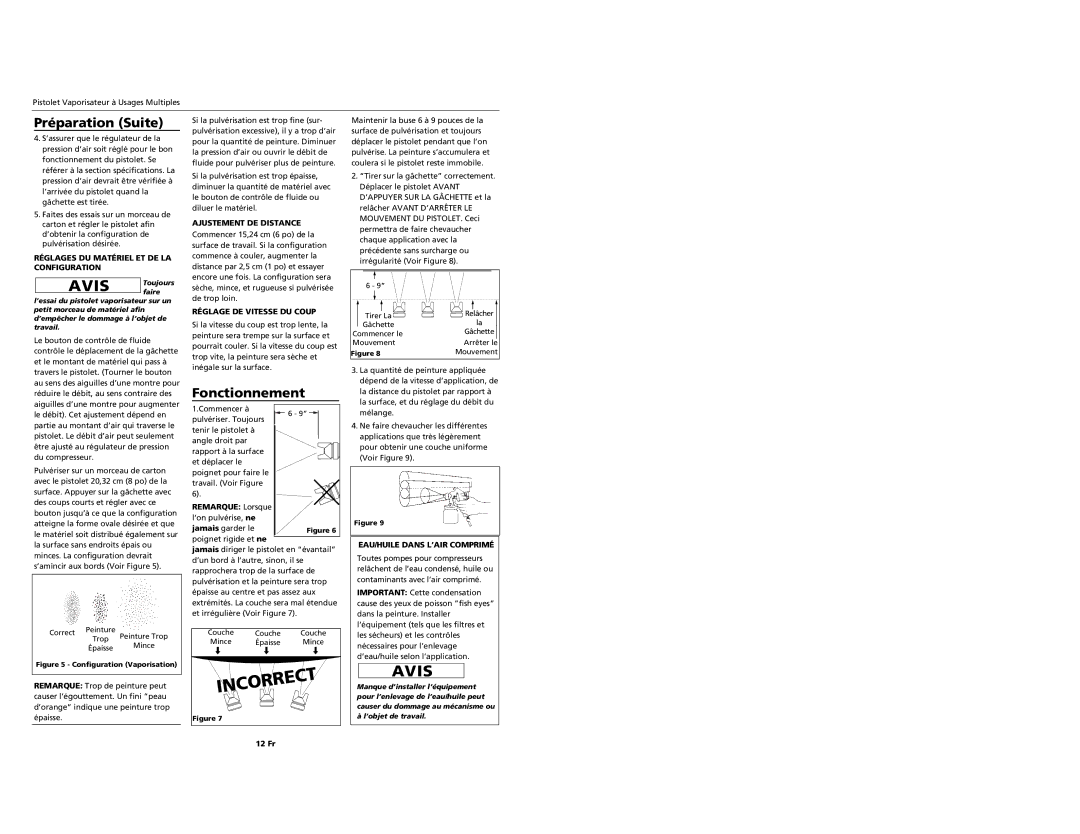 Husky HDS420 specifications Préparation Suite, Fonctionnement 