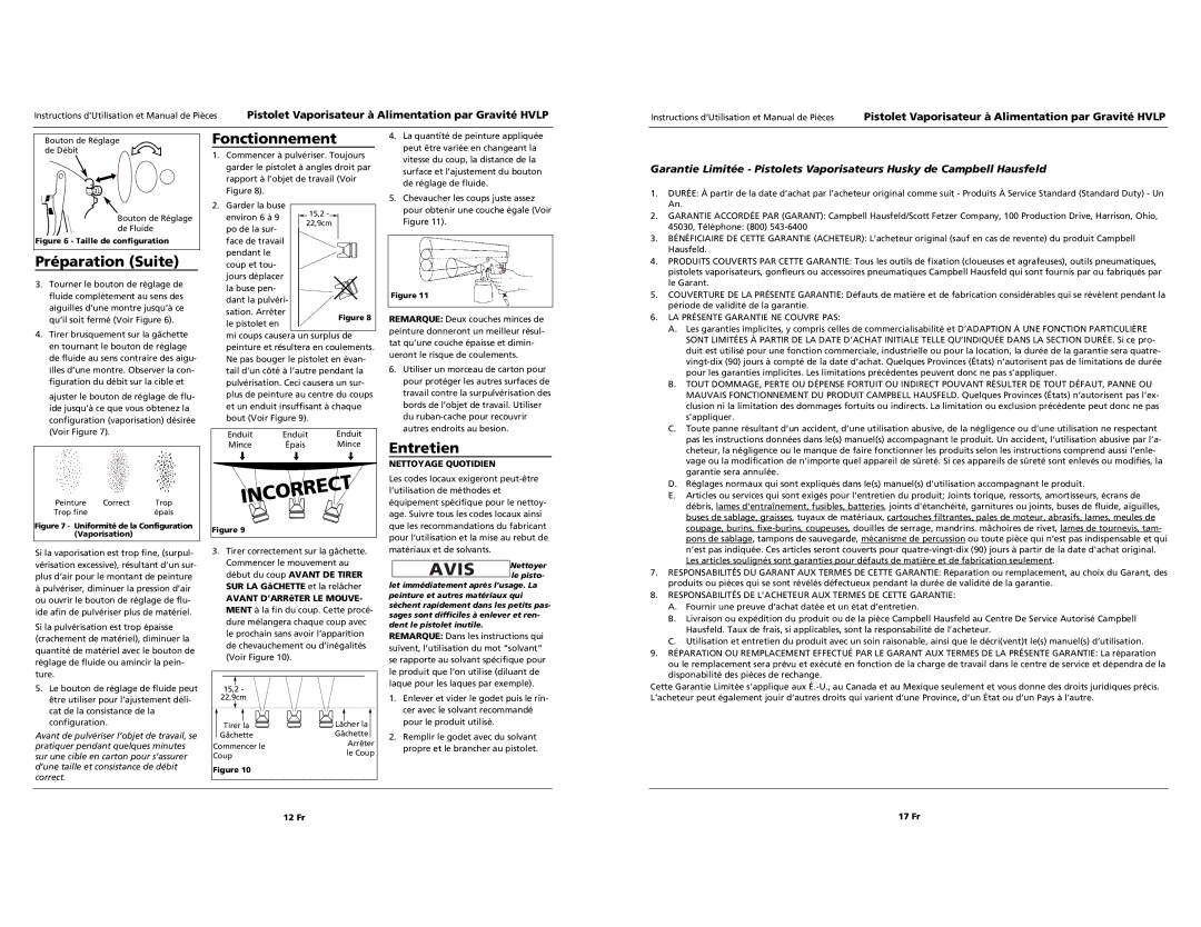 Husky HDS790 specifications Préparation Suite, Fonctionnement, Entretien, Nettoyage Quotidien 