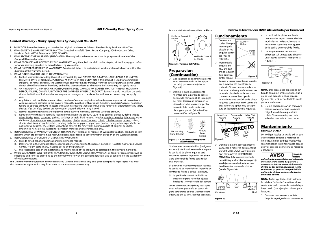 Husky HDS790 specifications Preparación Continuación, Funcionamiento, Mantenimiento, Limpieza Diaria 