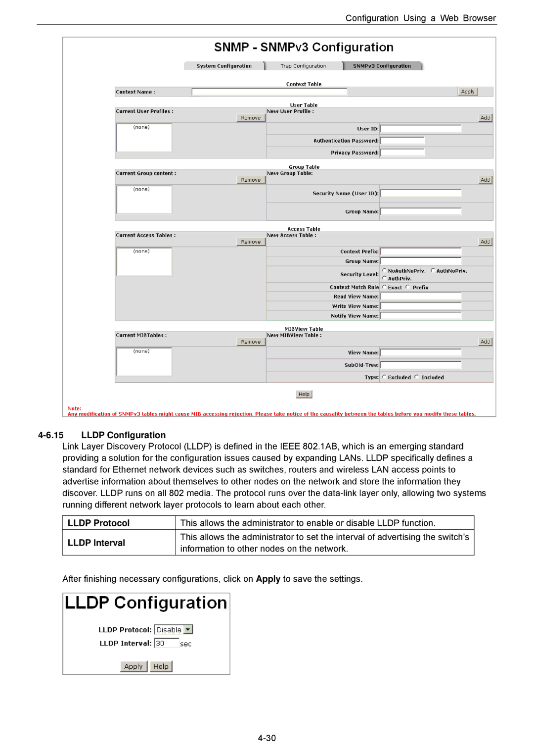 Husky HME-421E, HME-423E user manual Lldp Configuration, Lldp Protocol, Lldp Interval 