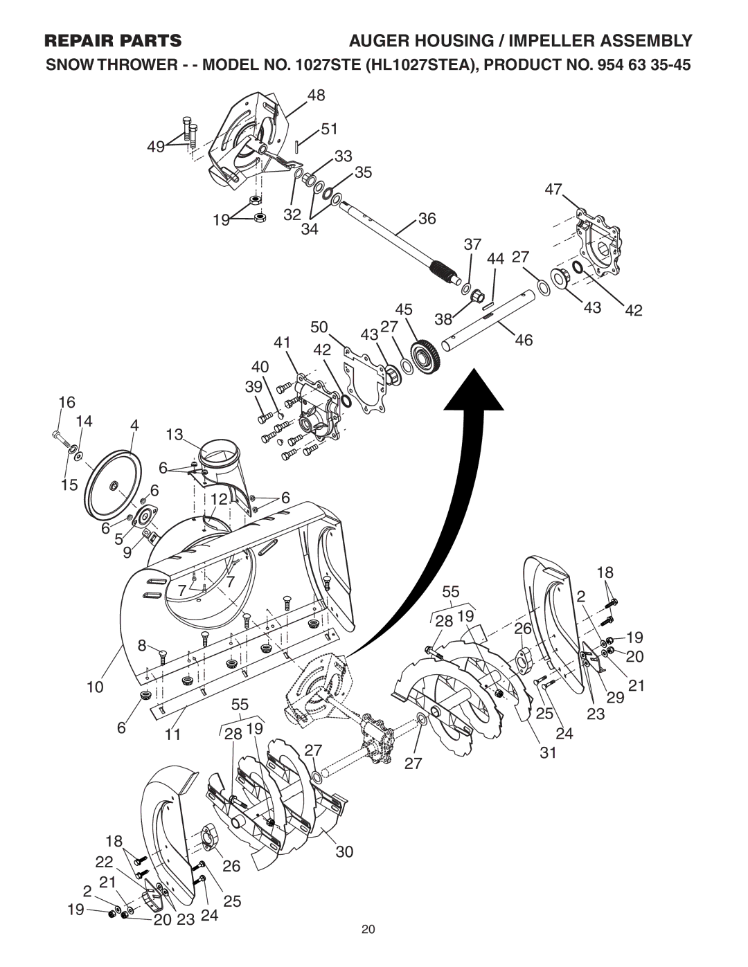 Husqvarna 1027STE owner manual Repair Parts 