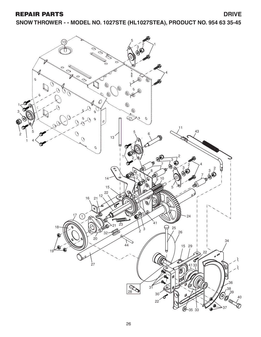 Husqvarna 1027STE owner manual Drive 