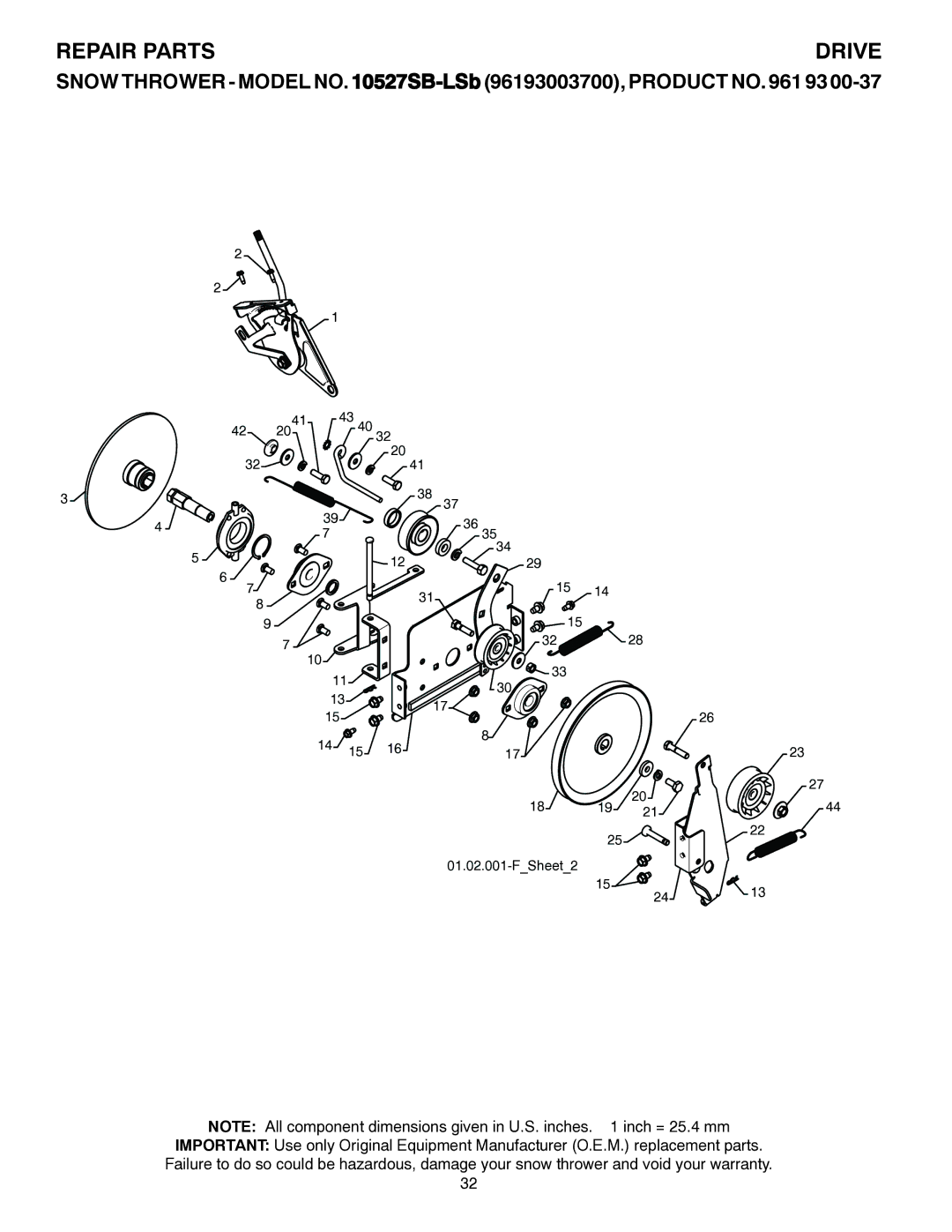 Husqvarna 10527SB-LS owner manual 14 15 FSheet2 