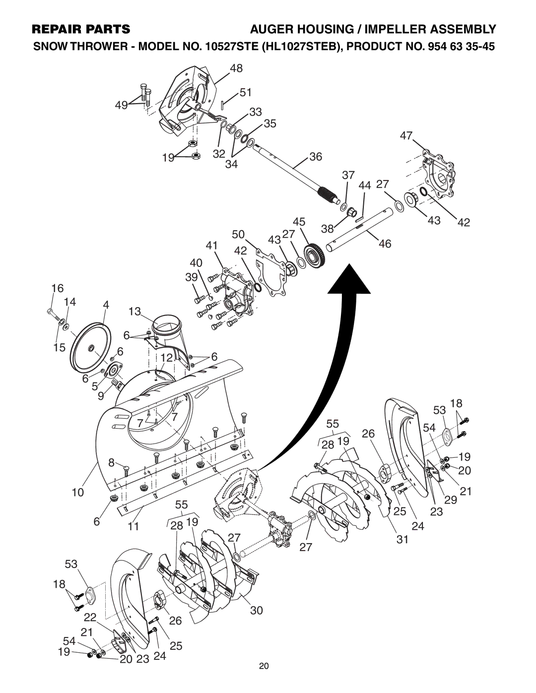 Husqvarna 10527STE owner manual Repair Parts 