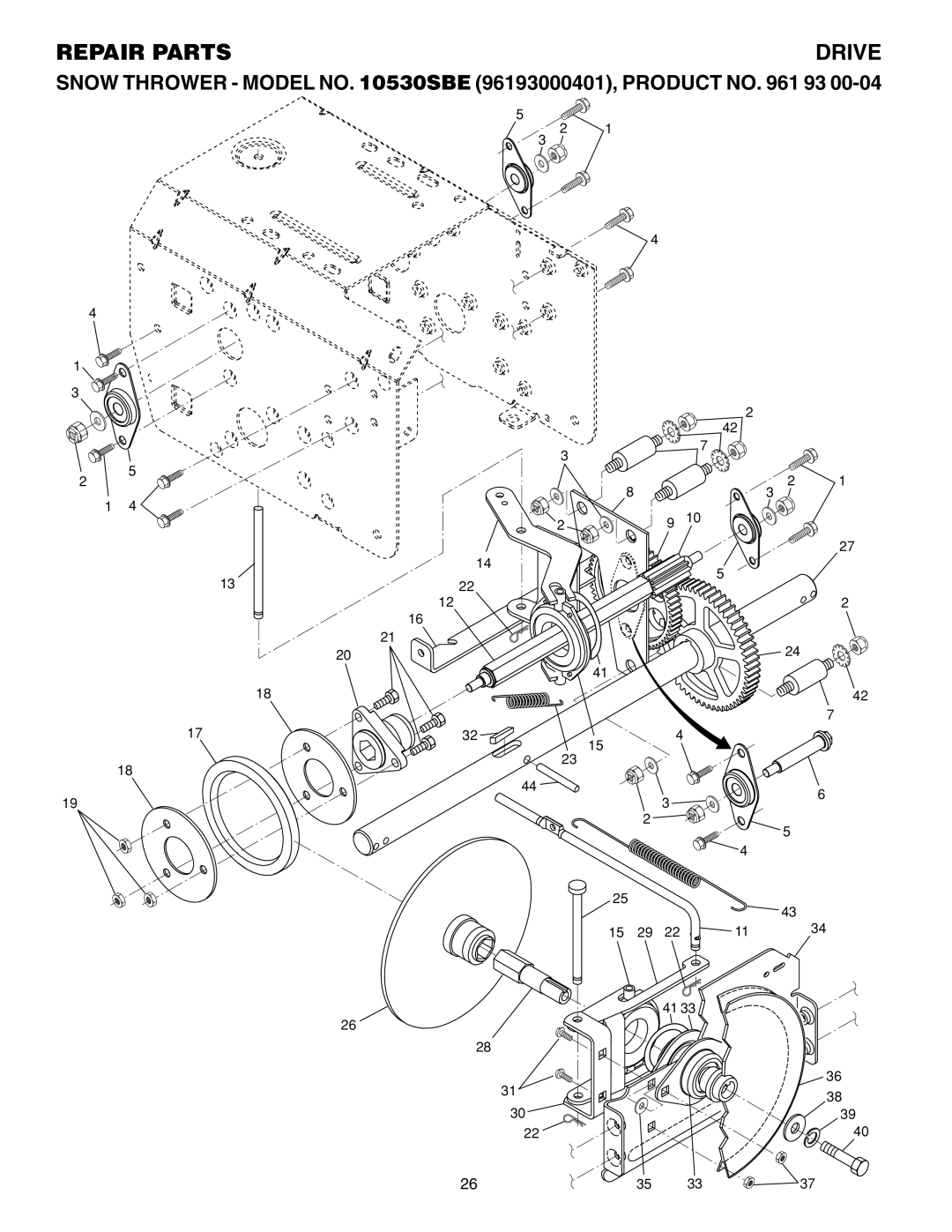 Husqvarna 10530SBE owner manual Drive 