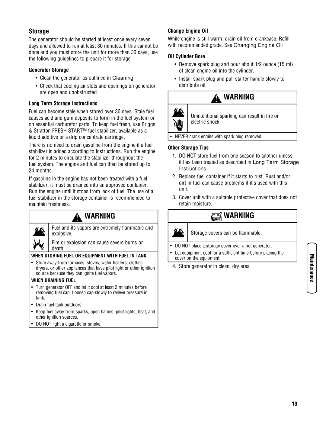 Husqvarna 1055 GN manual Storage 