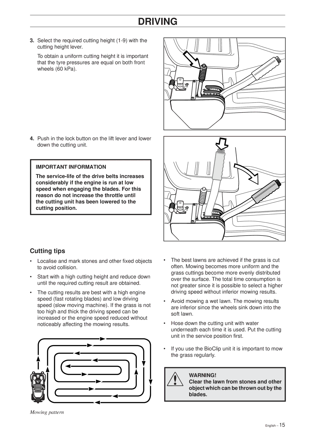 Husqvarna 11 Bio/13 H Bio manual Cutting tips 