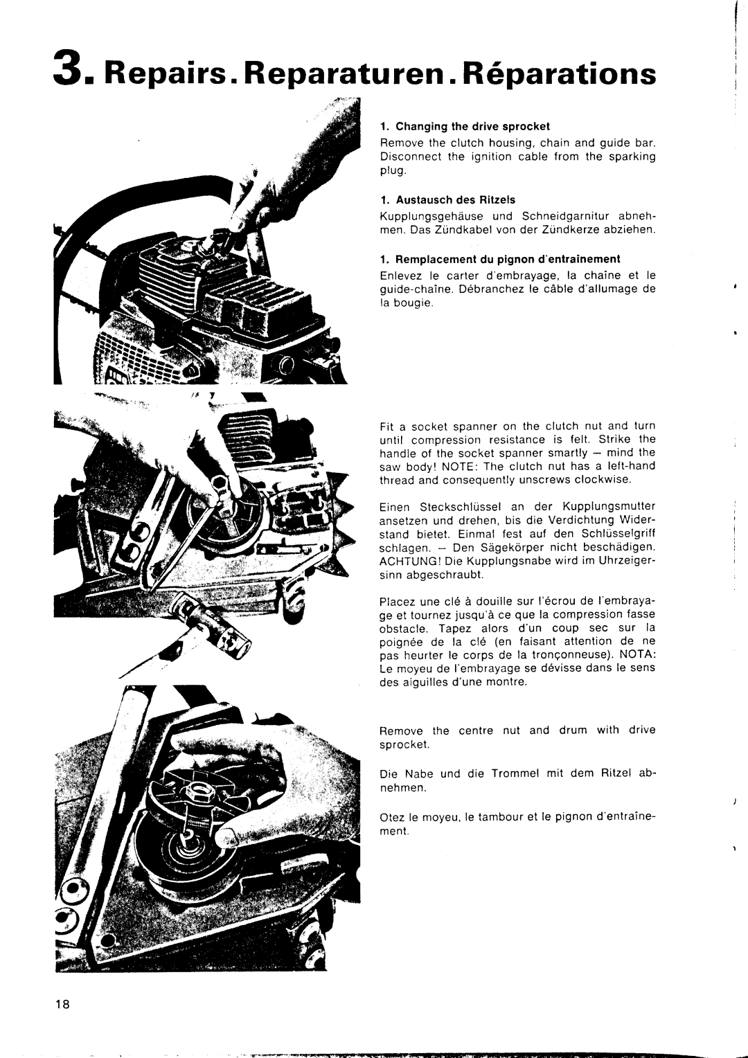 Husqvarna 1100 CD manual ~. Repairs. Reparaturen. Reparations 