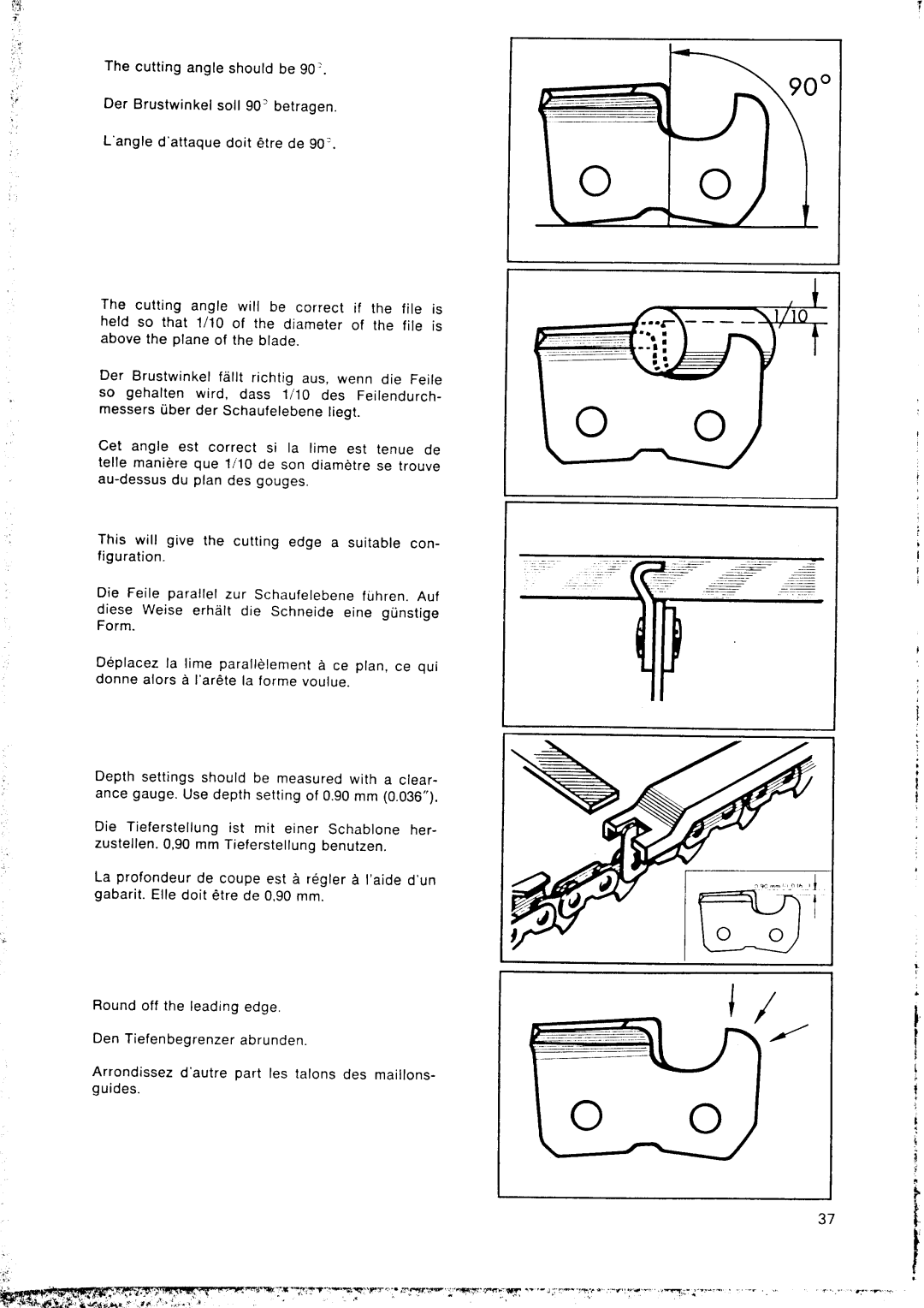 Husqvarna 1100 CD manual This will give the cutting edge a suitable ~on- figuration 