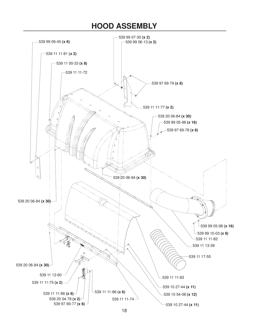 Husqvarna 111750 / HCS1372 manual Hood Assembly 