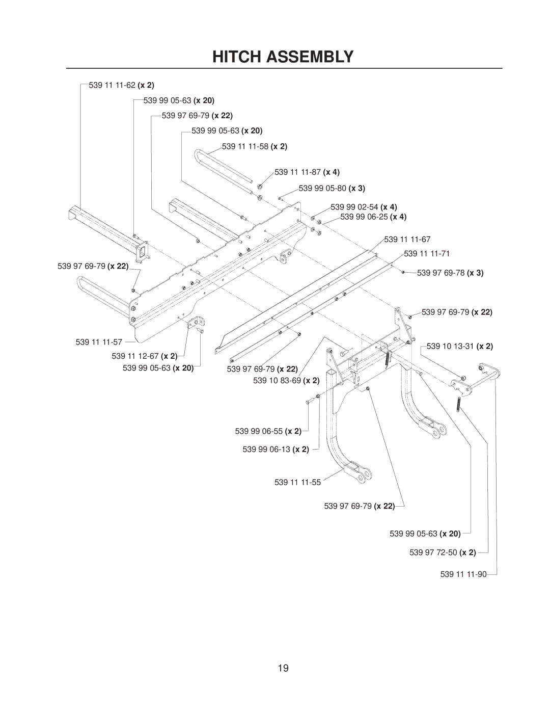 Husqvarna 111750 / HCS1372 manual Hitch Assembly 