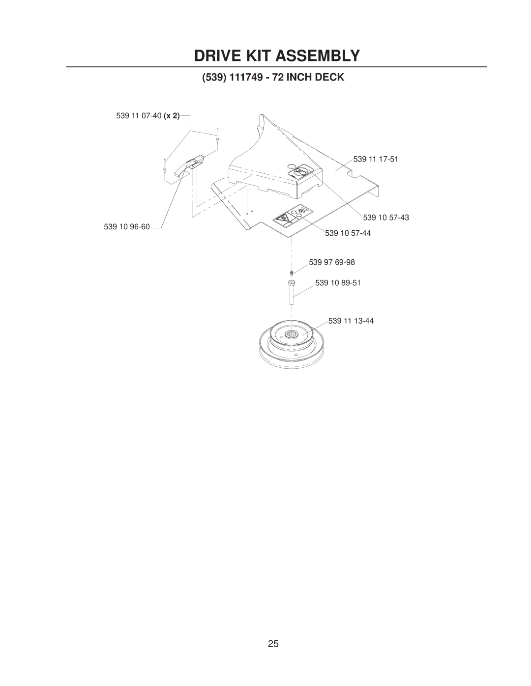 Husqvarna 111750 / HCS1372 manual Drive KIT Assembly 