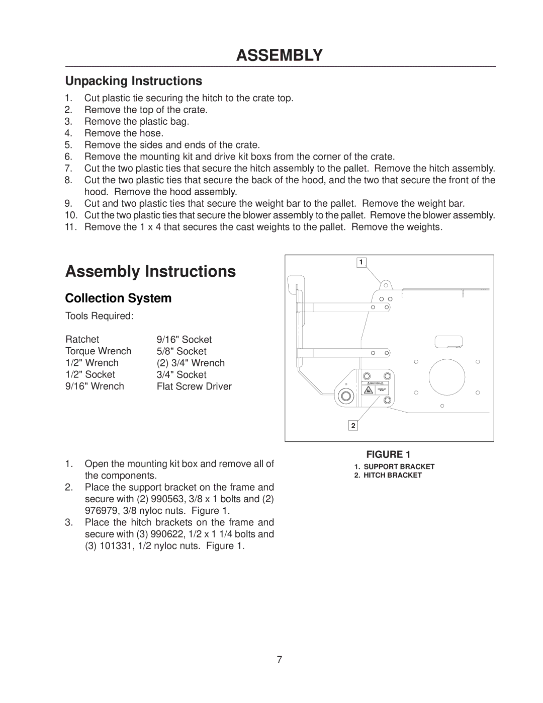 Husqvarna 111750 / HCS1372 manual Assembly, Unpacking Instructions 