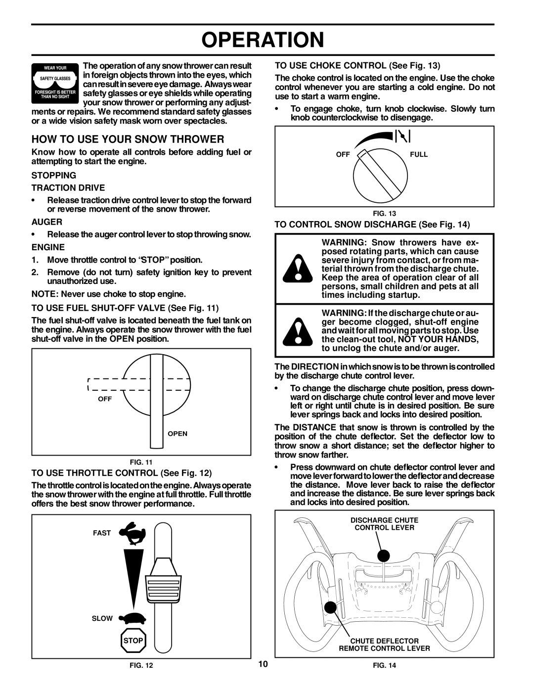 Husqvarna 1130 SBEXP owner manual HOW to USE Your Snow Thrower, Stopping 