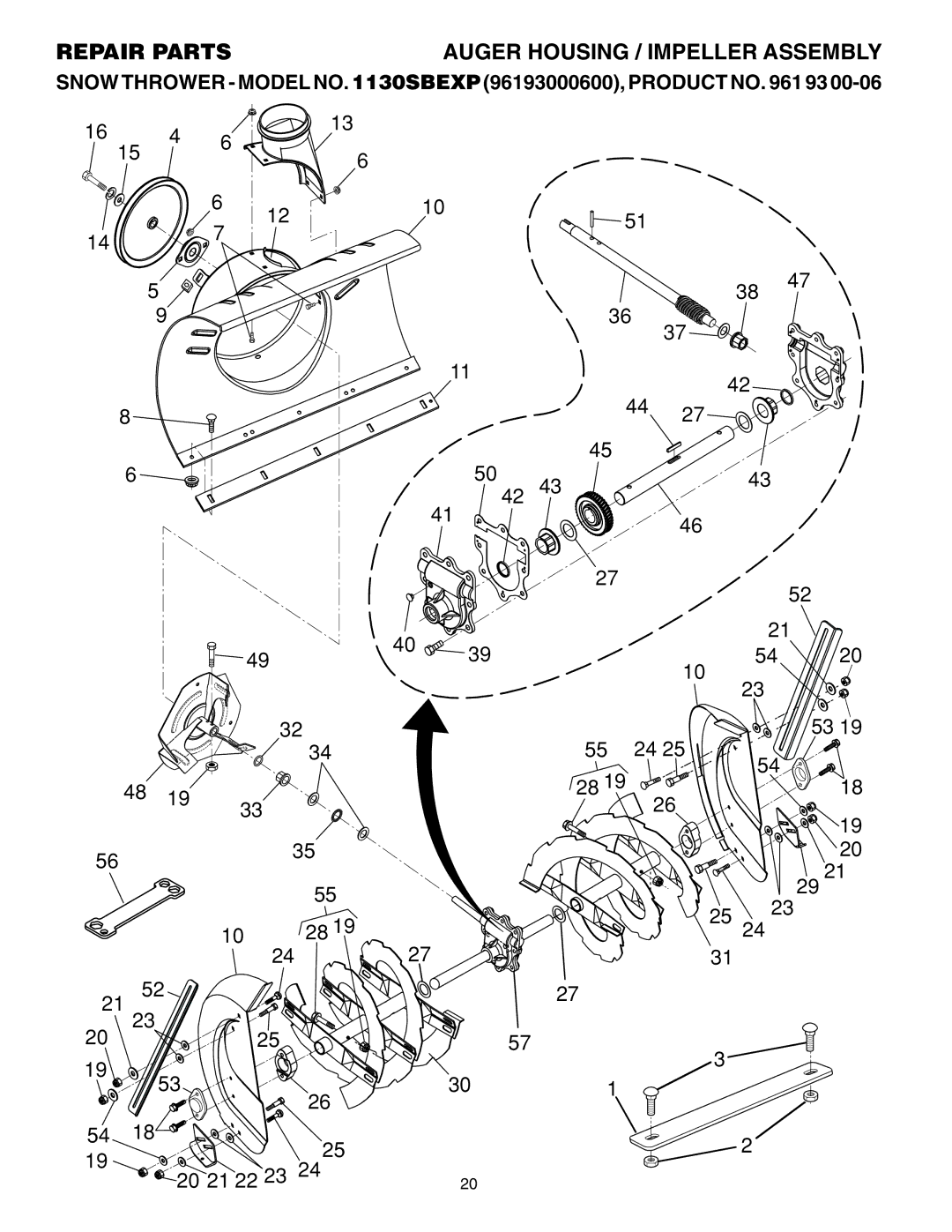 Husqvarna 1130 SBEXP owner manual Repair Parts 