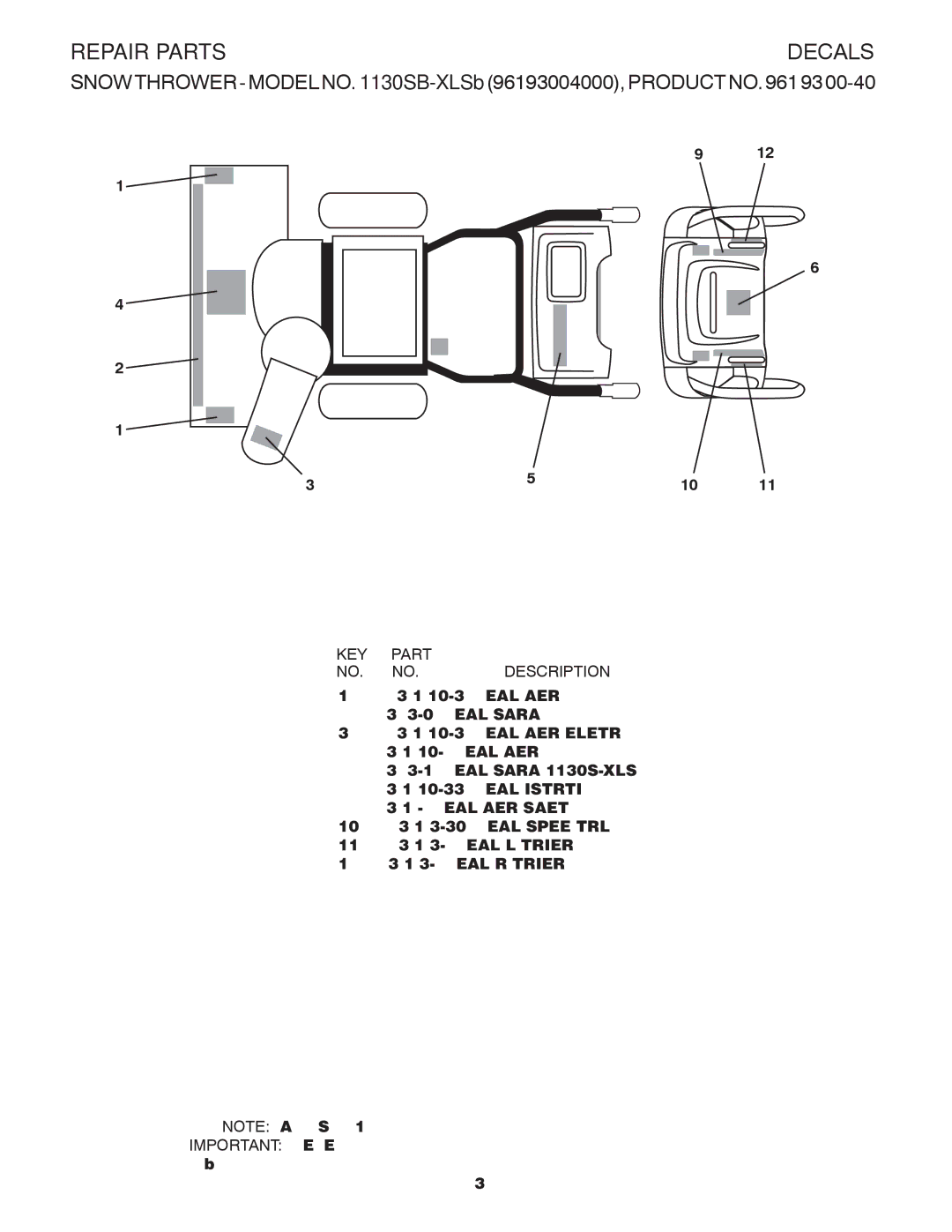 Husqvarna 1130SB-XLSB owner manual Decals, 532 18 10-35 DECAL, DANGER, Deflector 